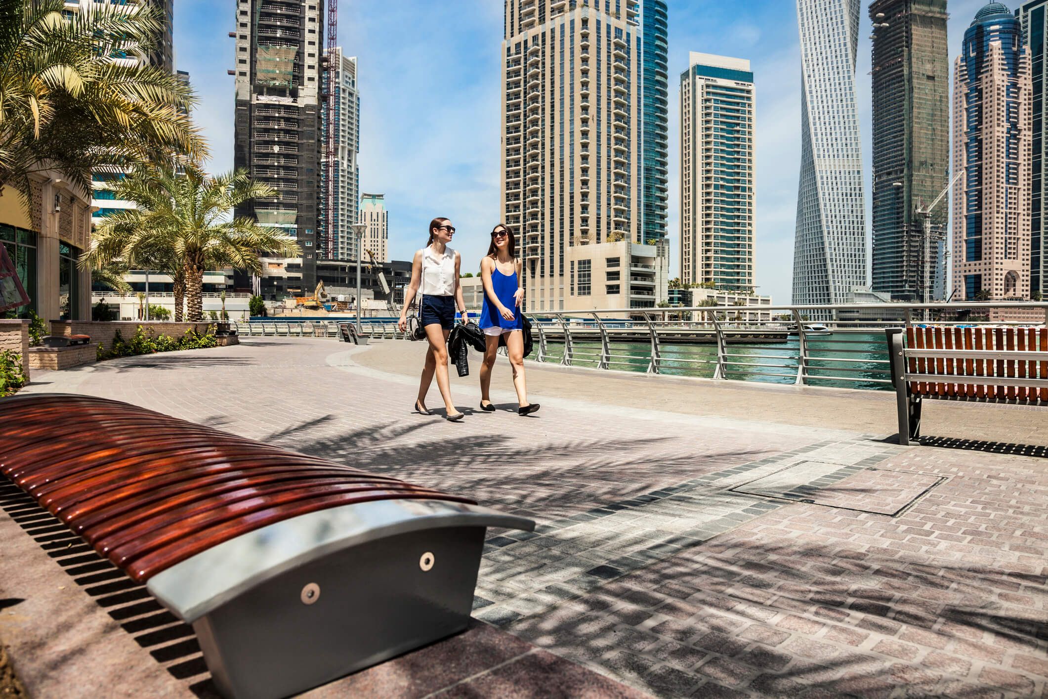 Dubai Marina Walk promenade near the office